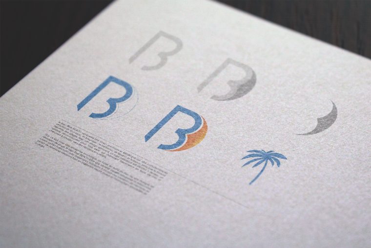 Construction du logo Blue Beach